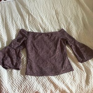 Off the shoulder purple lace top